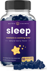 NutraChamps Sleep Gummies 200g front view with packaging