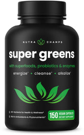 NutraChamps Super Greens Capsules front view