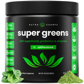 NutraChamps Super Greens Spirulina Powder 255g front view