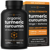NutraChamps Turmeric Curcumin 1500mg supplement bottle front view