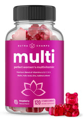 NutraChamps Women's Multi Gummies front view with natural berry flavour