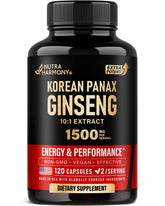 NUTRAHARMONY Korean Panax Ginseng 1500mg capsules front view
