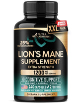 NUTRAHARMONY Lion's Mane Mushroom Capsules bottle front view