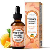 NutraPep Synbiotic Pre+Pro+Postbiotic Drops front view with packaging