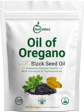 NutraVora Oregano Oil Softgels front view in packaging
