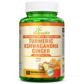 NutreeVit Organic Ashwagandha Turmeric Ginger Supplement front view