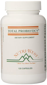 nutri-west Total Probiotics 60 Capsules front view