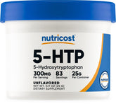 Nutricost 5-HTP Powder front view with label