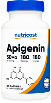 Nutricost Apigenin Capsules 50mg bottle front view