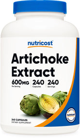 Nutricost Artichoke Extract 600mg capsules front view