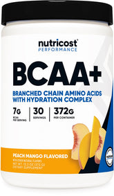 Nutricost BCAA + Hydration 476g front view with label