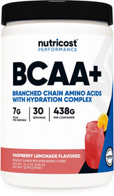 Nutricost BCAA + Hydration front view with Fruit Punch flavour