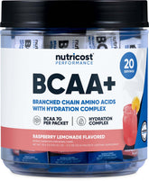 Nutricost BCAA + Hydration Supplement Raspberry Lemonade front view