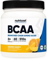 Nutricost BCAA Powder orange mango flavour front view