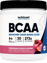 Nutricost BCAA Powder Pomegranate Guava front view with packaging