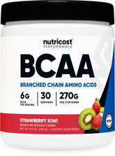 Nutricost BCAA Powder Strawberry Kiwi front view