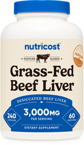 Nutricost Beef Liver Extract Capsules bottle front view