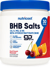 Nutricost BHB Salts Drink Mix Fruit Punch flavour front view