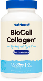 Nutricost BioCell Collagen 1000mg 60 Capsules front view