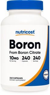 Nutricost Boron Supplement 240 Vegetarian Capsules front view