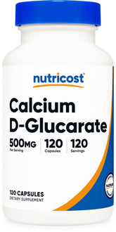 Nutricost Calcium D-Glucarate 500mg 120 Veggie Capsules front view