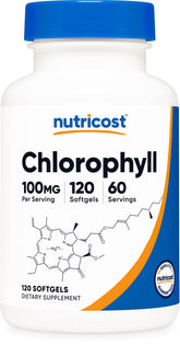 Nutricost Chlorophyll Softgels 100mg bottle front view