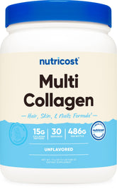Nutricost Collagen Peptides 590g unflavoured powder front view