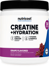 Nutricost Creatine Monohydrate 349g tub grape flavour front view
