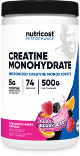 Nutricost Creatine Monohydrate 500g Shaq’s Berry Blast flavour front view
