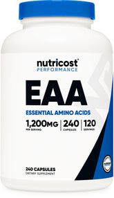 Nutricost EAA Capsules 1200mg bottle front view