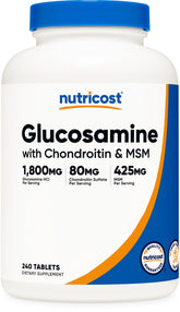 Nutricost Glucosamine Chondroitin MSM 240 Tablets front view