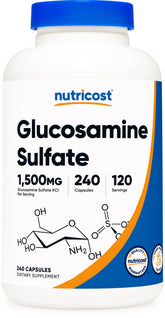 Nutricost Glucosamine Sulfate 1500mg 240 Capsules front view