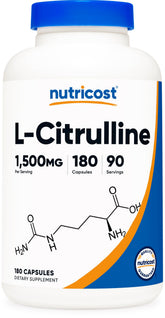 Nutricost L-Citrulline 750mg Capsules bottle front view