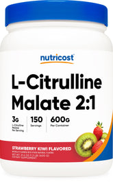 Nutricost L-Citrulline Malate 2:1 Strawberry Kiwi 600g front view