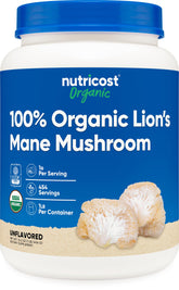 Nutricost Lion's Mane Mushroom Powder 454g front view