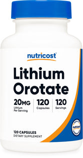 Nutricost Lithium Orotate 20mg bottle front view