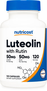 Nutricost Luteolin with Rutin Complex 50mg 120 Veggie Capsules front view