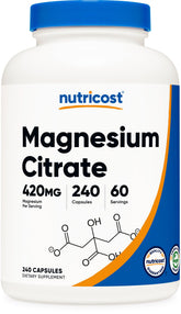Nutricost Magnesium Citrate 240 Capsules front view