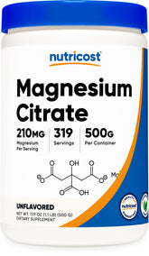 Nutricost Magnesium Citrate Powder 500G front view