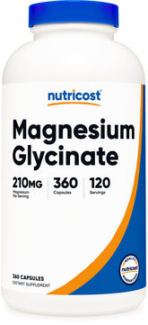 Nutricost Magnesium Glycinate Capsules 360 count front view