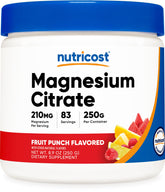 Nutricost Magnesium Glycinate Powder 250G front view with fruit punch flavour