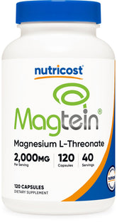 Nutricost Magnesium L-Threonate 2000mg capsules front view