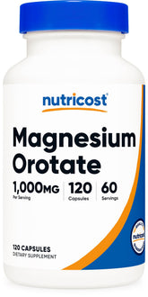 Nutricost Magnesium Orotate 1,000mg bottle front view