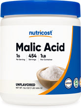 Nutricost Malic Acid Powder 1LB front view with label