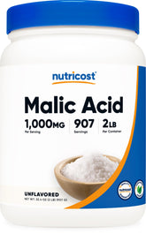 Nutricost Malic Acid Powder 2LBS front view