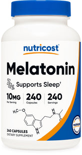 Nutricost Melatonin 10mg 240 Capsules front view
