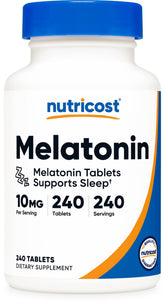 Nutricost Melatonin 10mg 240 Tablets front view
