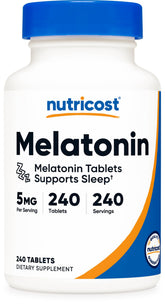 Nutricost Melatonin 5mg 240 Tablets front view