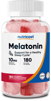 Nutricost Melatonin Gummies 180 count bottle front view