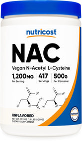 Nutricost N-Acetyl L-Cysteine 500g front view